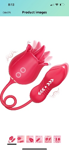 Rose Vibrators Sex Toys for Women, 4 in 1 Clitoral Nipple and G Spot Stimulating Bullet Vibrator, Tongue Licking Thrusting Dildo with 9 Modes, Rechargeable Vibratorter Adult Sex Toys4women Couples Men