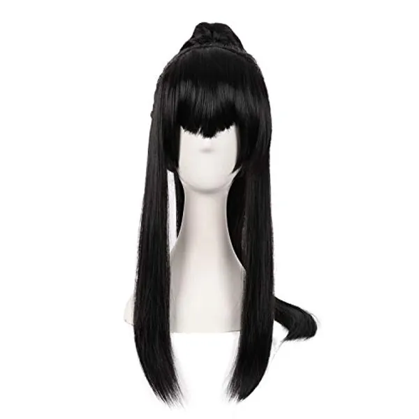 MapofBeauty Cosplay Wig Long Gripper Ponytail Ancient Style Hair (Black)