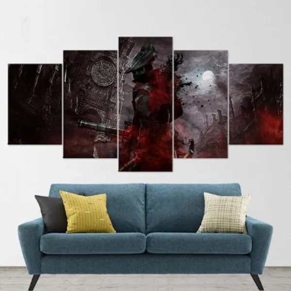 Bloodborne Hunter 5 Piece Canvas Wall Art Bloodborne Wall | Etsy
