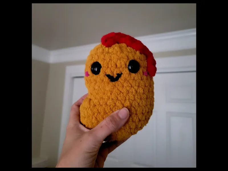 Chicken Nugget Plush w Custom Sauce - Handmade | Crochet | Food | Plush