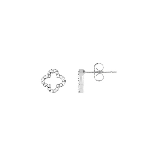 Crystal Clover Studs (Silver) | Default Title