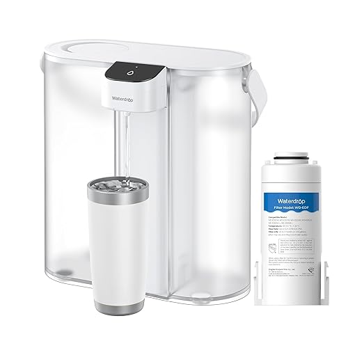 Waterdrop Compact Electric Water Filter Pitcher, Dispenser, 200-Gallon Water Filter for Fridge, NSF/ANSI 42&53&401, Reduce PFAS, Lead, Chlorine, 14-Cup, White, with 1 Filter, Does not Lower TDS - White - 14-cup