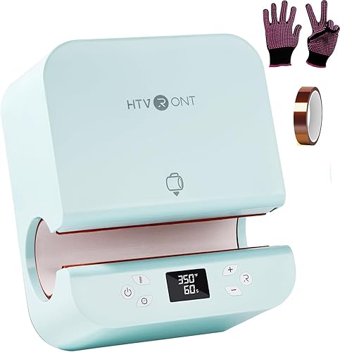 HTVRONT Auto Tumbler Heat Press Machine - Mug Heat Press Heat Up Fast & Even, Professional Tumbler Press High-Security for 2.9-3.35inch Sublimation Tumblers, Cups, Glasses and Mugs (Blue) - Blue