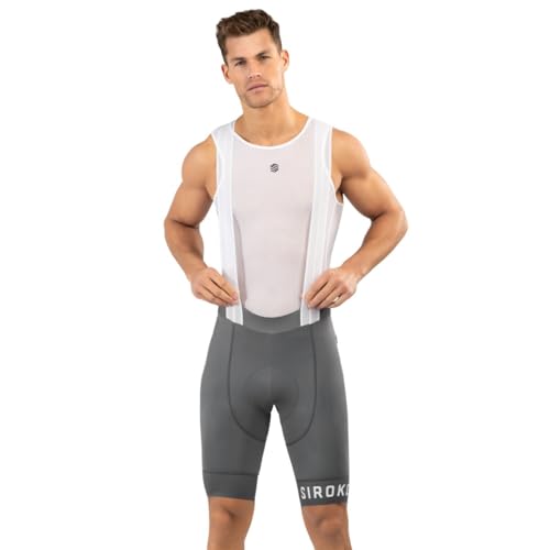 SIROKO - Radsport Trägerhose - M - Grau/Weiß