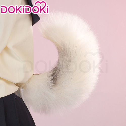 【Ready For Ship】【Electric Ver.】DokiDoki Animal Electric Cute Corgi / Fox Furry Tail 40CM Prop | Fox White Electric Tail-Ready For Ship