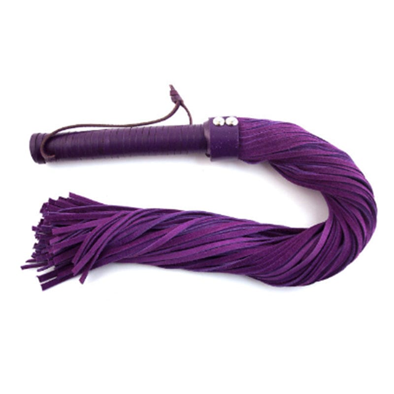 Suede Flogger with Leather Handle - Purple
