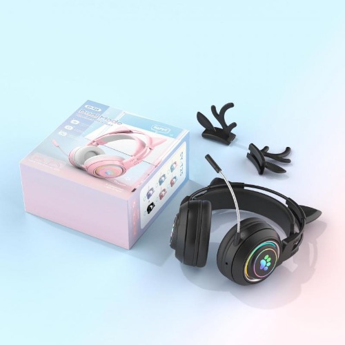Interchangeable Deer Antler & Neko Headset - Black