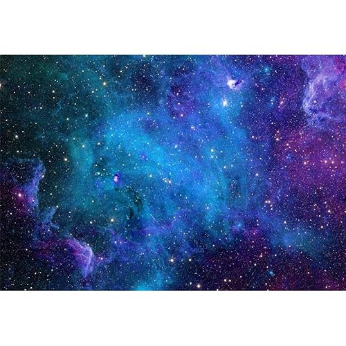 Pnylzzyxh Galaxy Stars Blue Backdrop Universe Nebula Galaxy Background for Kids Birthday Party Explore Theme Party Baby Shower Night BBQ Decorative Banner Studio Props 8x6ft(240x180cm) - 8x6ft (240x180cm)