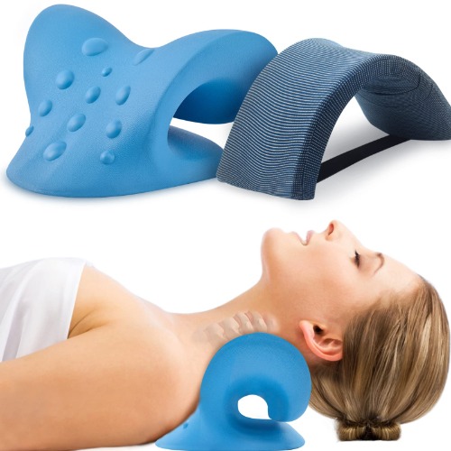 Neck and Shoulder Relaxer, Cervical Traction Device for TMJ Pain Relief and Cervical Spine Alignment, Chiropractic Pillow Neck Stretcher