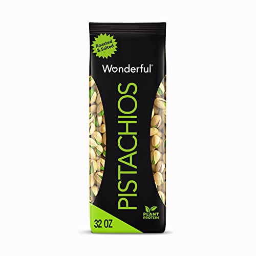 Wonderful Pistachios In Shell, Roasted and Salted Nuts - 32 Ounce Bag, Healthy Snack, Protein Snack, Pantry Staple - Roasted & Salted - 32 Ounce (Pack of 1)