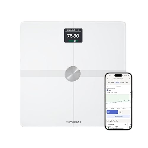 WITHINGS Body Smart - Accurate Scale for Body Weight and Fat Percentage, Body Composition Wi-Fi and Bluetooth Weight Scale, Baby Weight Scale, Smart Scale Apple Health Compatible, Bathroom Scale - White - Body Smart