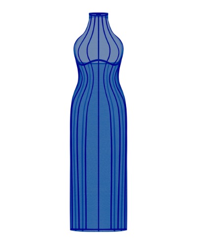 Dress "Dea" Electric Blue | Electric Blue / 2XL / 160-175