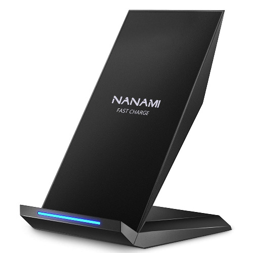 Fast Wireless Charger,NANAMI Qi Certified Wireless Charging Stand Compatible iPhone 14/13/12/SE 2020/11/XS Max/XR/X/8 Plus,Samsung Galaxy S22/S21/S20/S10/S9/S8/Note 20 Ultra/10/9 and Qi-Enabled Phone - Classic Black
