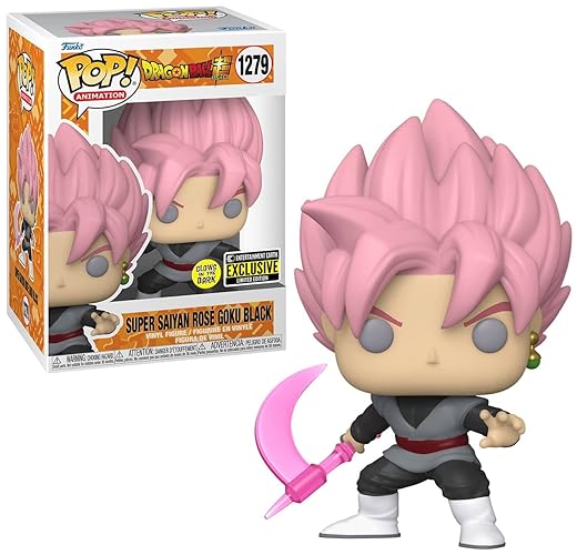 Funko Pop Dragon Ball Super Pop Figuren Rosé Goku Black #1279 – Funko Pop Exclusive Edition - Son Goku Figur - Im Dunkeln Leuchten