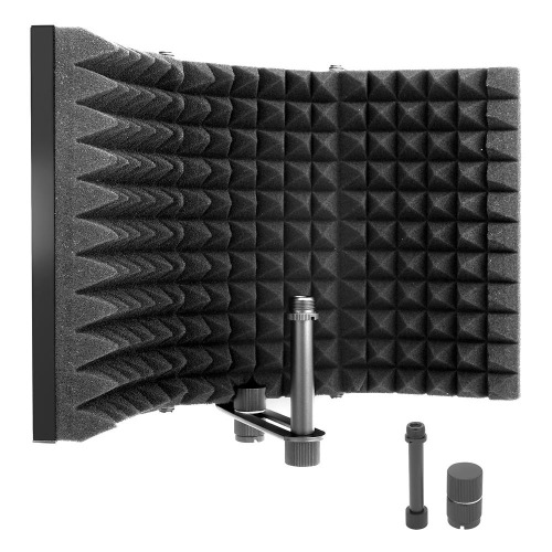Three Panels Metal Microphone Isolation Shield – Vocal Booth And Studio Recording Acoustic Panel
