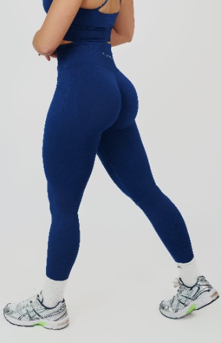 Tempo Seamless Scrunch Leggings - Midnight Blue - M