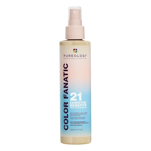 Pureology Leave In Conditioner, Color Fanatic, Heat Protectant Spray, Hair Detangler Spray, Shine UV Protection, For All Hair Types including Curly Coily and Wavy, Sulfate-free, Paraben-free - 200 ML