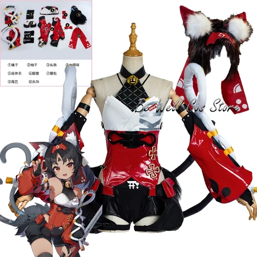 Gra ZZZ Zenless strefa Zero Mana Nekomiya przebranie na karnawał peruka buty delikatny dom przebiegły zające Nekomata dla kobiet mężczyzn Halloween - AliExpress 200000532