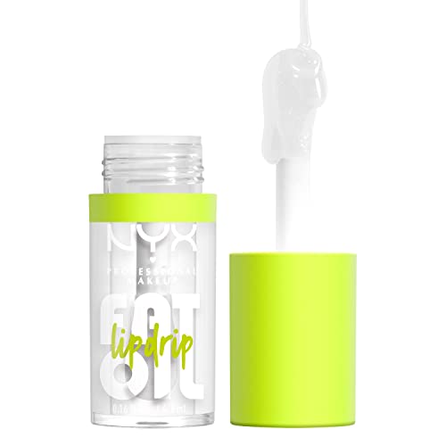 NYX PROFESSIONAL MAKEUP Fat Oil Lip Drip, Moisturizing, Shiny and Vegan Tinted Gloss - My Main (Clear) - 01 My Main - 0.16 Fl Oz(Pack of 1)