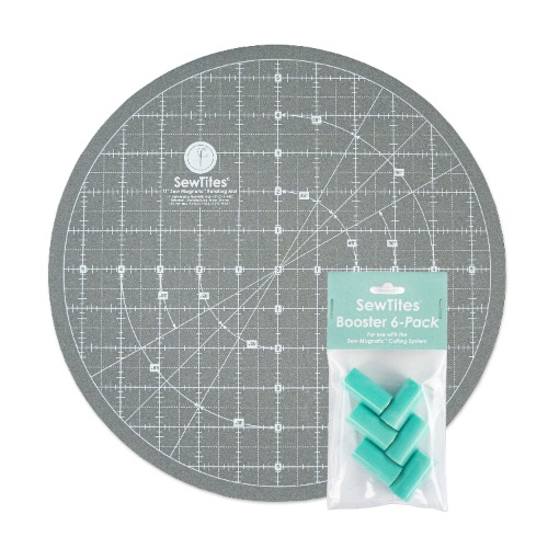 BUNDLE: Sew Magnetic 11" Rotating Self-Healing Cutting Mat + Boosters 6-Pack by SewTites