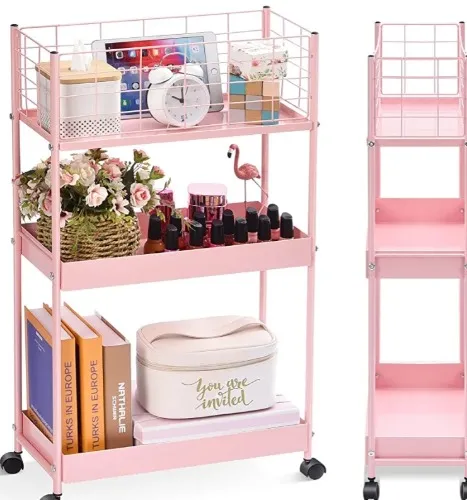 Pink Rolling Cart 