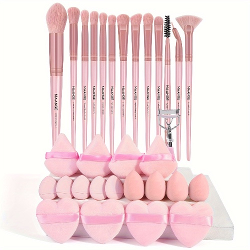 Pink Makeup Brush Set (13 Count)
