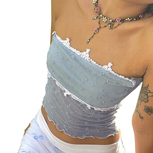 Womens Blue Tube Top