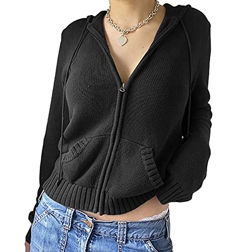 Women’s Black Zip Up Sweater