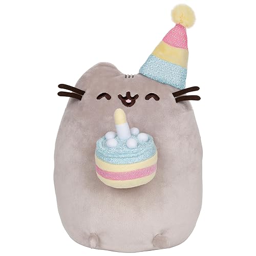 GUND Pusheen Birthday Cake Plush Stuffed Animal Cat, 9.5" - Pusheen (Birthday)