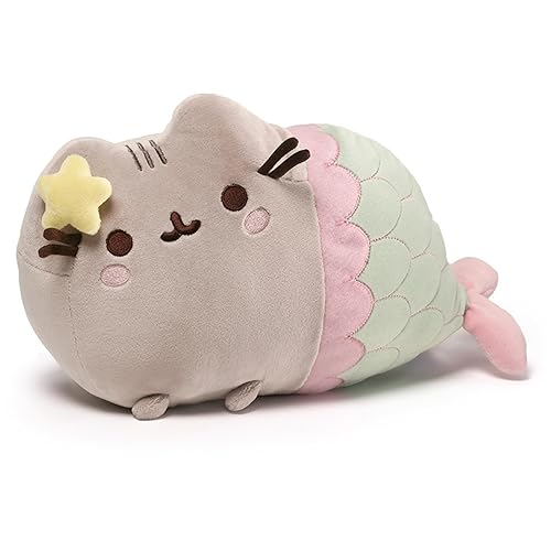 GUND Pusheen Mermaid Plush, Stuffed Animal for Ages 8 and Up, Green/Pink, 12” - Mermaid