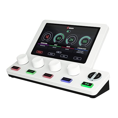 BEACN Mix Create Audio Mixer | Audio Mixer for PC & Mac | C USB Audio Mixer for Content Creators | Gaming & Podcast Mixer, Audio Mixer for Twitch & YouTube | Essential Streaming Accessories (Light) - Light