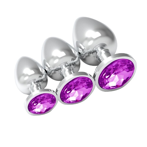 Anal Butt Plug Training Kit, Anal Sex Toys 3Pcs Set Fetish Safety for Beginner, Sex Toys4women, Stainless Steel Anal Trainer for Adult Women Gay Lesbian Couples SM Sex Toys4couples Men & Women