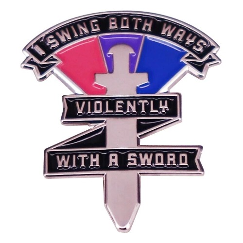 "I Swing Both Ways" Bisexual Pride Enamel Lapel Pin