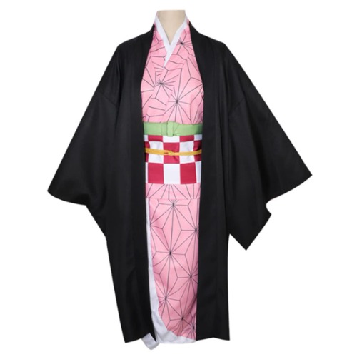 Women Anime Demon Slayer Cosplay Costume Dress Kamado Nezuko Demon Slayer Outfits Cloak Cape - XX-Large