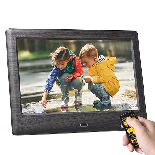KODAK 7 Zoll Digitale Bilderrahmen, Elektronischer Fotorahmen, IPS-Bildschirm, Foto/Musik/Video Player/Kalender/Alarm, Unterstützung USB Oder SD Karte, Automatisch Drehende, mit Fernbedienung - 7 Zoll-Schwarz