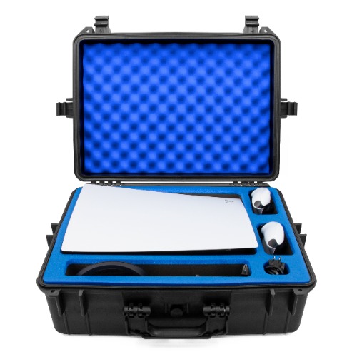 CASEMATIX Hard Shell Travel Case Compatible with PlayStation 5 Console, Controllers, Games and Accessories - Waterproof PS5 Carrying Case with Foam | Default Title