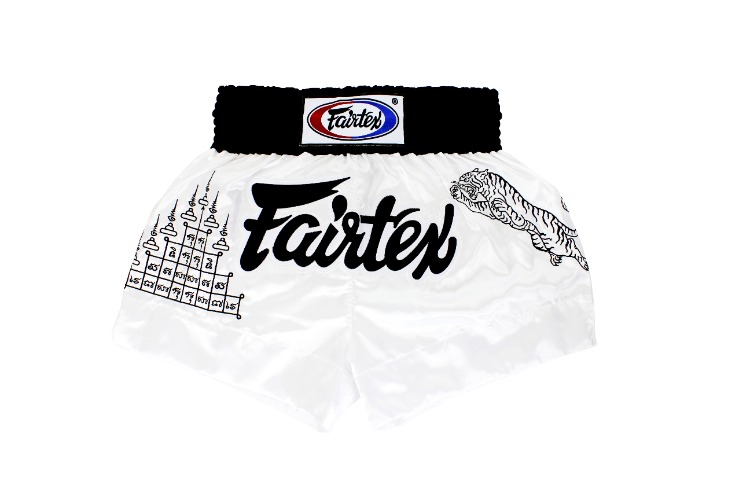 Fairtex BS0637 Superstitious White Muay Thai Boxing Short | Large