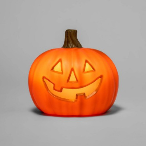 8" Light Up Pumpkin with 2 Teeth Halloween Decorative Prop - Hyde & EEK! Boutique™