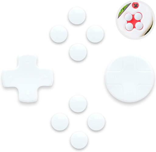 BelugaDesign Pastel Button Caps and D-Pad | Compatible with Nintendo Switch Standard OLED Joy-Con Controller Covers | Directional & A/B/X/Y Buttons - White - White