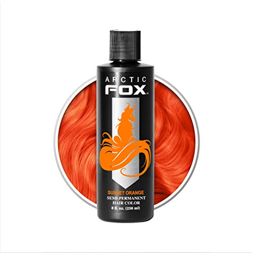 ARCTIC FOX Vegan and Cruelty-Free Semi-Permanent Hair Color Dye (8 Fl Oz, SUNSET ORANGE) - 8 Fl Oz (Pack of 1) - SUNSET ORANGE