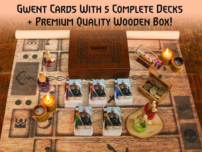 489 Cards All 5 Decks (Dlc&#39;s included), PREMIUM Quality Wooden Box & Playmat| Express Shipping!