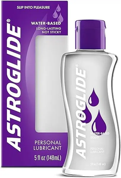 Astroglide Water Based Lube (5oz), Liquid Personal Lubricant, Sex Lube, Long-Lasting for Men, Women and Couples, Safe for Toys - 5 Fl Oz (Pack of 1)