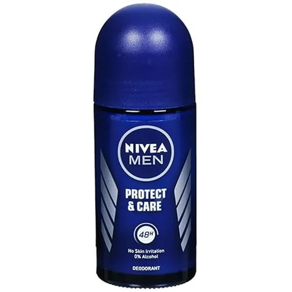 Nivea Men Protect & Care Roll On | 48 Hrs No Skin Irriation 0% Alcohol | 50ml (1.69 Fl Oz) - 1.7 Fl Oz (Pack of 1) - Creme