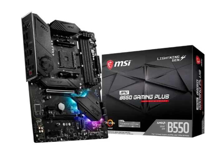 MSI - B550 GAMING PLUS (Socket AM4) AMD B550 ATX DDR4 Motherboard - Black