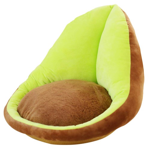 Cartoon Fruit Seat Cushion with Backrest Non Slip Chair Cushion Semi-Enclosed Plush Chair Pads for Office Home Sofa (Kiwi) - Kiwi