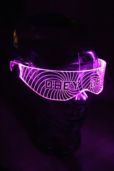 Cyberpunk Cybergoth visor HYPNO-OBEY RGB