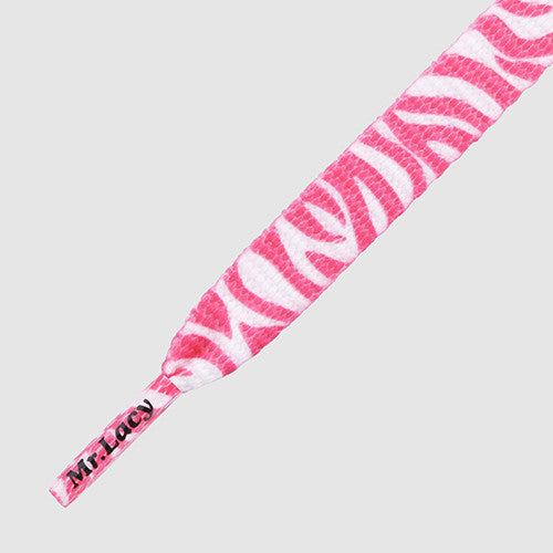Printies Shoelaces - Hot Pink / White Zebra | Mr. Lacy