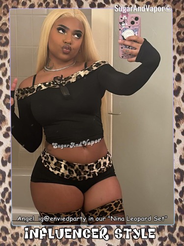 Nina Leopard Patchwork Basic Top + Shorts Set | Black / S