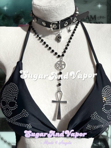 VIVI Sassy Dark Choker Necklace Set | Black / One Set