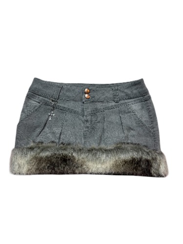 ☆ Denim fur mini skirt ☆ | Default Title